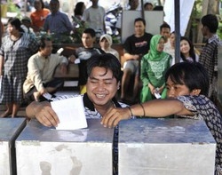 Indonesia; Legislative: partito presidente in testa con 21%