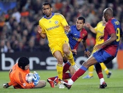 Champions; Andata semifinale: Barcellona-Chelsea 0-0