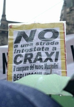 Craxi/’No Craxi day’, a piazza Navona popolo viola e dipietristi