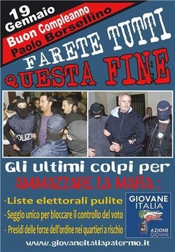 Mafia/ Palermo, il manifesto sui muri: ‘Farete tutti questa fine’