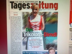 Alto Adige/”Dirndl” sudtirolese tricolore fa infuriare Eva Klotz