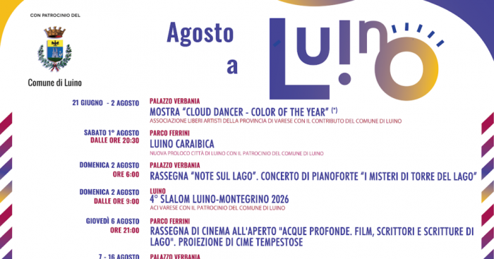 Agosto a Luino: un mese di eventi tra musica, cinema, mostre e tradizioni