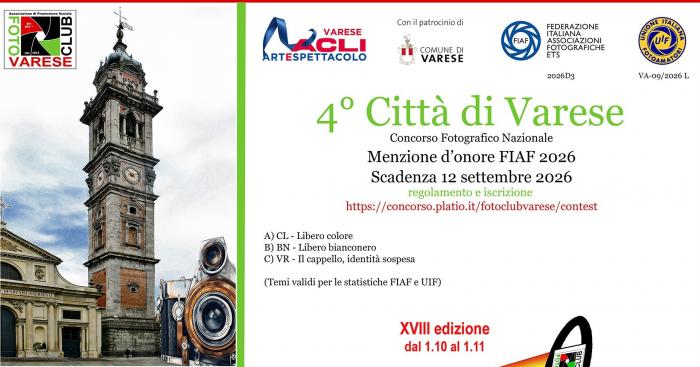 Al via il 4° Concorso Fotografico Nazionale “Città di Varese”: aperte le iscrizioni fino a settembre