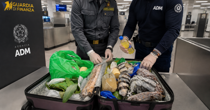 Maxi sequestro a Malpensa: oltre 8,5 tonnellate di cibo irregolare bloccate ai passeggeri