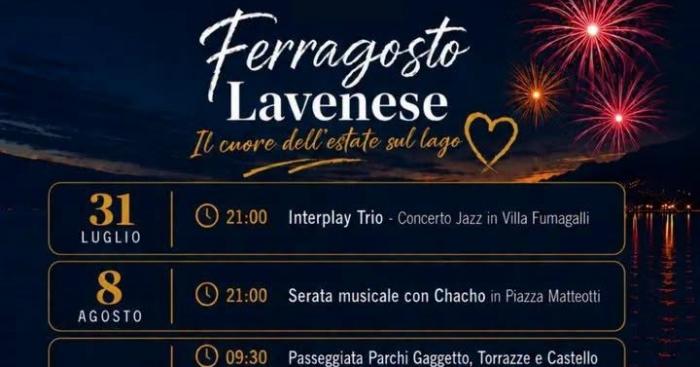 Ferragosto Lavenese, quattro giorni di festa sul Lago Maggiore: musica, sapori e il grande spettacolo dei fuochi